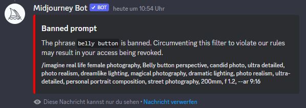 Midjourney Banned prompt - belly button